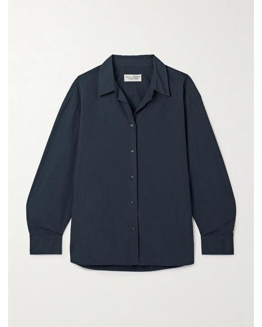 Nili Lotan Blue Amante Cotton-Poplin Shirt