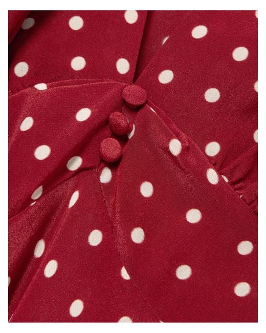 Rixo Red Emory Maxikleid Aus Crêpe De Chine Aus Seide Mit Punktemuster