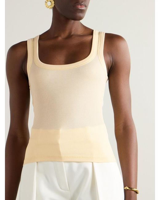 Jacquemus Natural Tanktop Aus Geripptem Baumwoll-Jersey