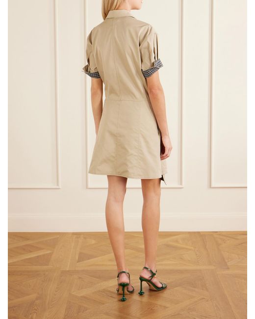 Loewe Natural Asymmetric Cotton And Silk Gabardine-Blend Mini Dress