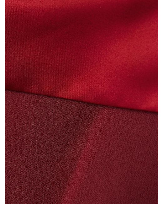 Safiyaa Red Rella Satin-Trimmed Crepe Midi Dress
