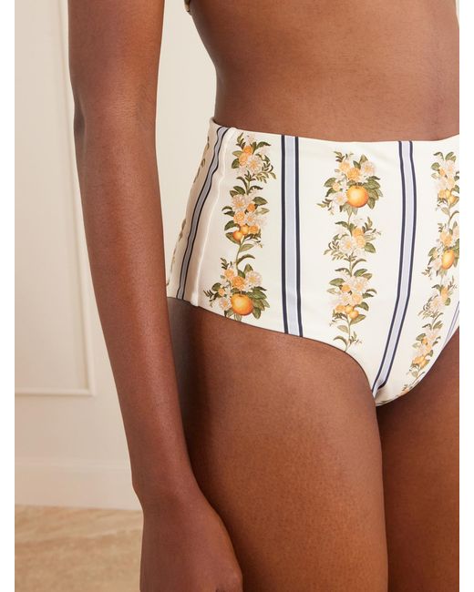 Agua Bendita White Valle Printed Stretch Recycled Bikini Briefs