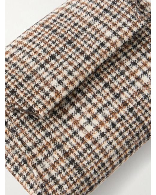 Brunello Cucinelli Brown Checked Wool Clutch