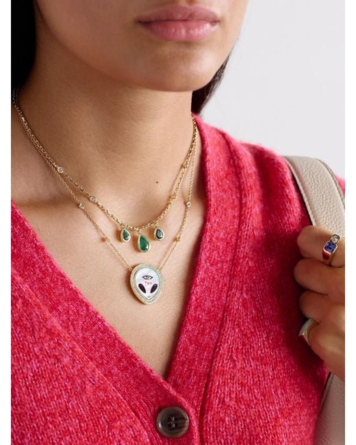 Jacquie Aiche Natural Alien Small 14-Karat Multi-Stone Necklace