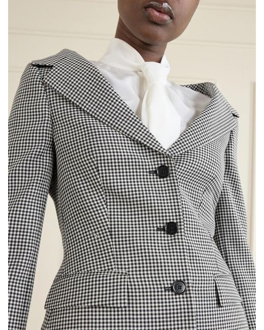 McQueen Gray Gingham Wool Jacket