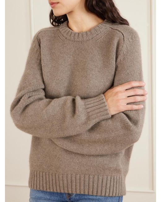Khaite Brown Mae Cashmere Sweater