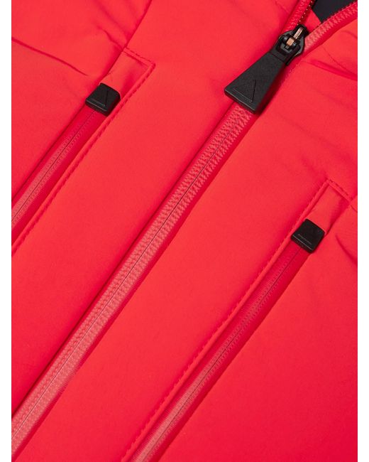 Aztech Mountain Red Super Nuke Hooded Quilted Paneled Down Ski Jacket