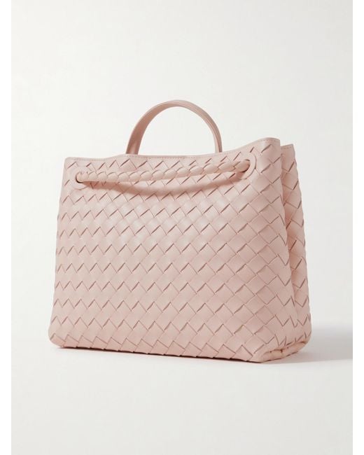 Sac À Main En Cuir Intrecciato Andiamo Bottega Veneta en coloris Pink