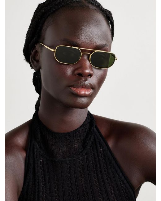 Oliver Peoples Green Khaite 1989C Aviator-Style-Tone Sunglasses