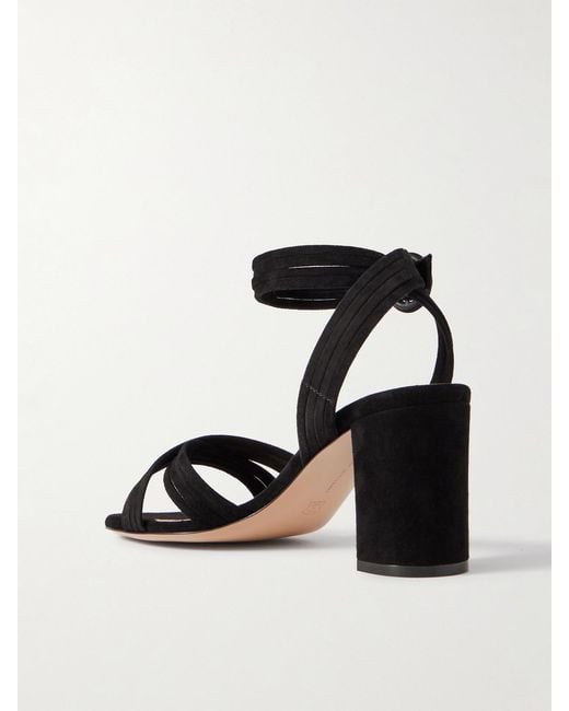 Gianvito Rossi Black Lianne 85 Suede Sandals