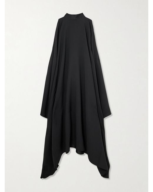 Taller Marmo Black Aga Tie-Detailed Draped Crepe Gown