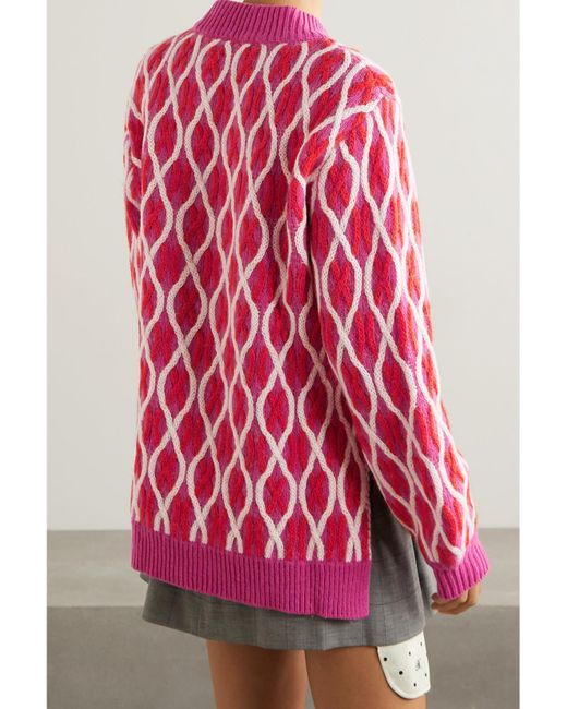 Stine Goya Red Anders Cable-Knit Wool-Blend Sweater