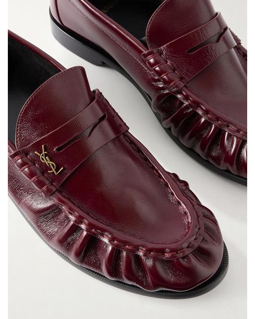 Saint Laurent Red Le Loafer Leather Penny Loafers