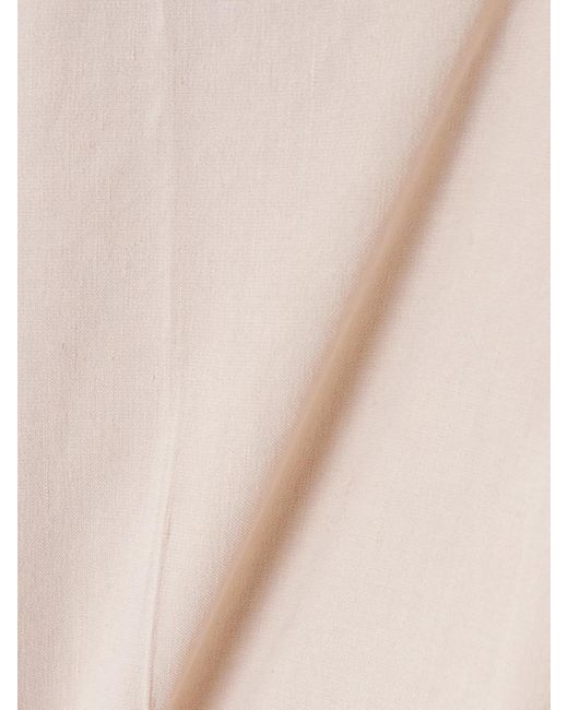 Pantalon Large En Lin Mélangé Treeca Theory en coloris Natural