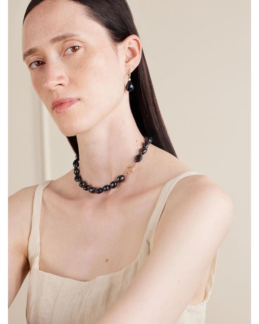 Lucy Delius Natural 14-Karat Pearl Beaded Necklace