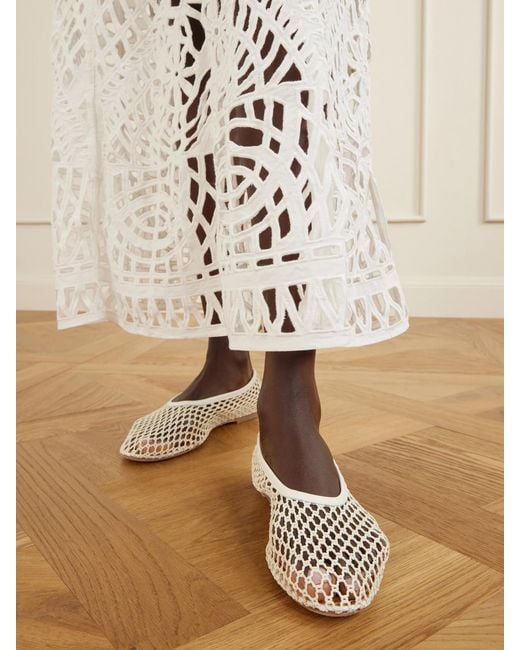 Emporio Sirenuse White Vivienne Brisé Cut-Out Cotton Midi Dress