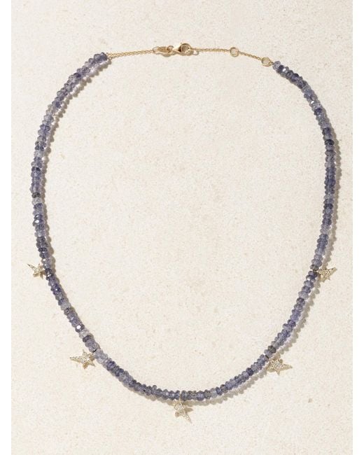 Diane Kordas Natural Star Kette Aus 18 Karat Mit Cordieriten Und Diamanten