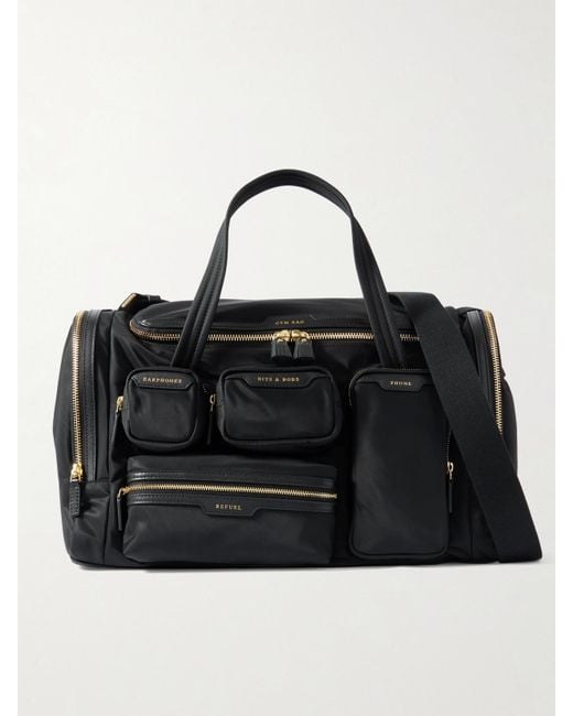 Anya Hindmarch Black Gym Leather-Trimmed Econyl Tote