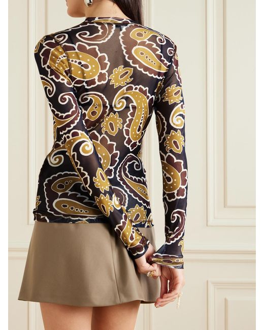 J.W. Anderson Black Paisley-Print Stretch Recycled-Mesh Top