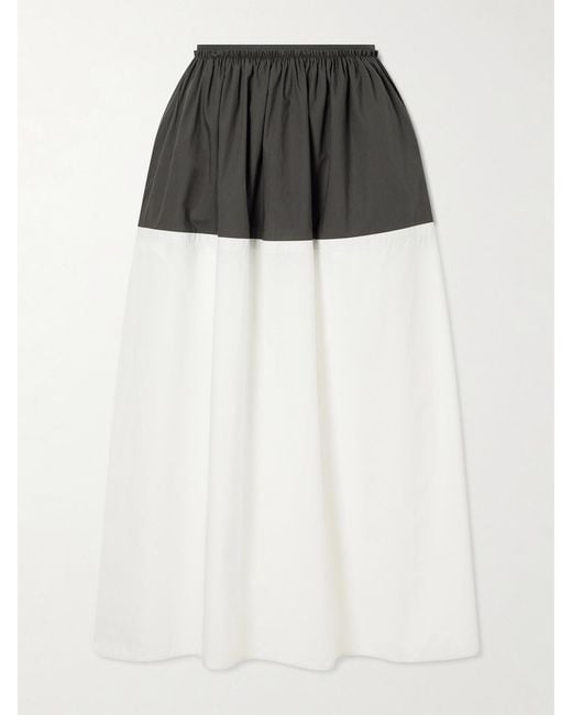 Proenza Schouler Black Nyla Cotton-Poplin Midi Skirt