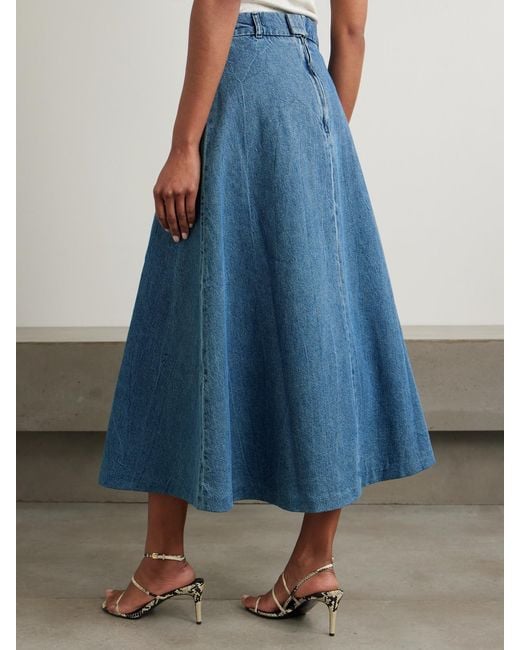 Rohe Blue Denim Midi Skirt