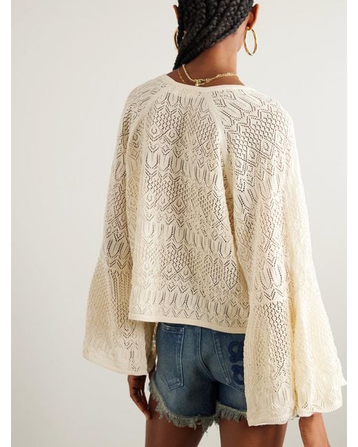 Zimmermann Natural Coco Pointelle-Knit Top