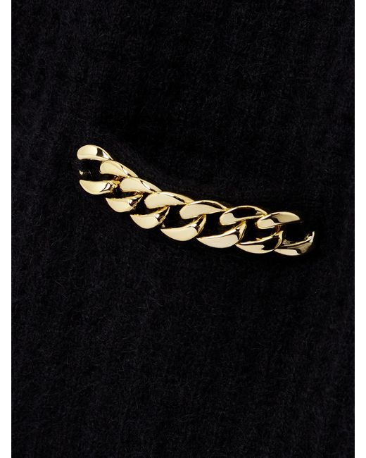 Tory Burch Black Chain-Trimmed Wool-Blend Dress
