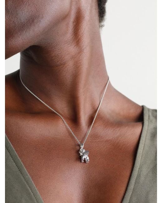 Ole Lynggaard Copenhagen Natural Elephant Kette Aus 18 Karat Weißgold Mit Diamant