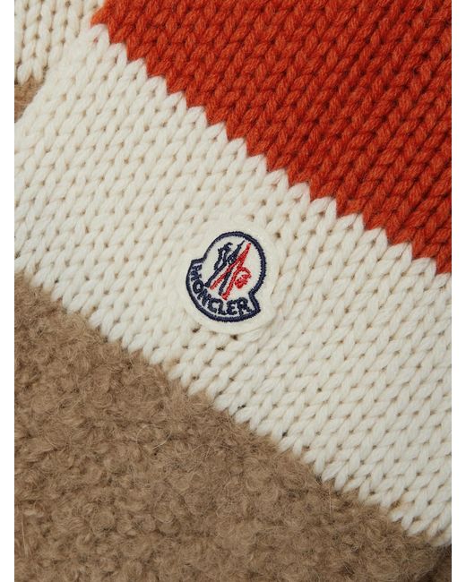 Moncler Red Striped Wool-blend Turtleneck Sweater