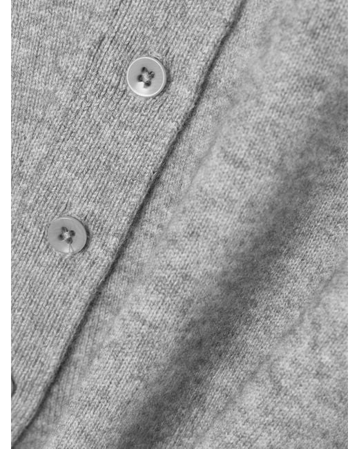 Tibi Gray Oversized-Pullover Aus Einer Gerippten Woll-Kaschmirmischung Mit Polokragen