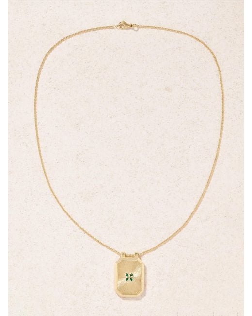 Marie Lichtenberg Natural Luck Scapular 18-Karat Emerald Necklace