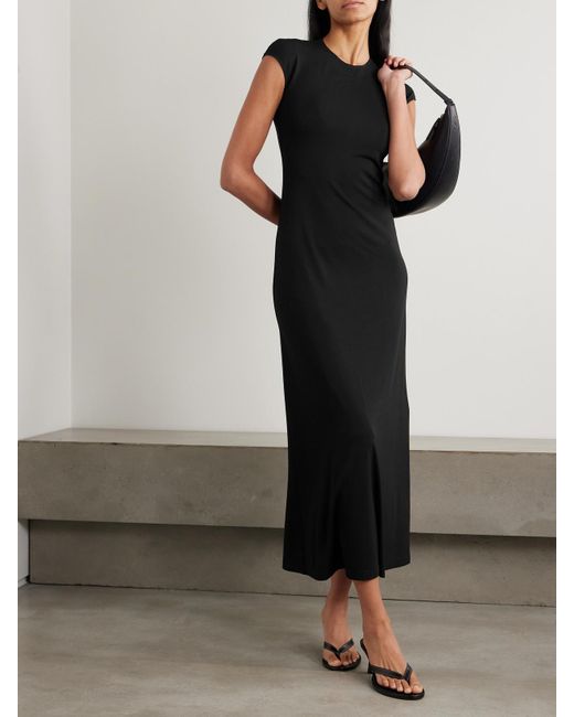 Totême  Black Midikleid Aus Stretch-Jersey