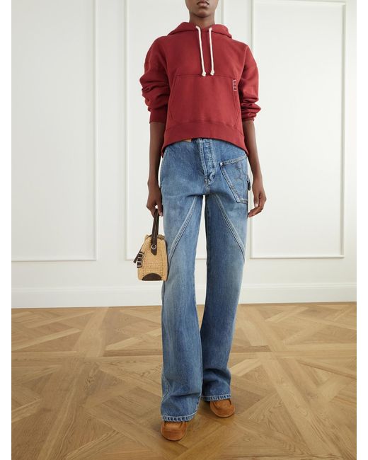 J.W. Anderson Brown Leather-Trimmed Suede Mules