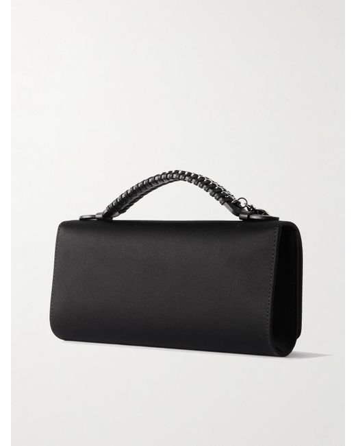 Stella McCartney Black Falabella Clutch Aus Satin Mit Verzierung