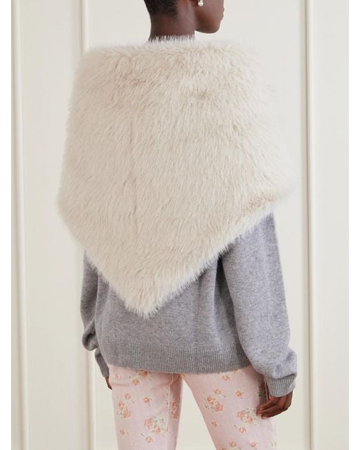 Simone Rocha White Plush Scarf