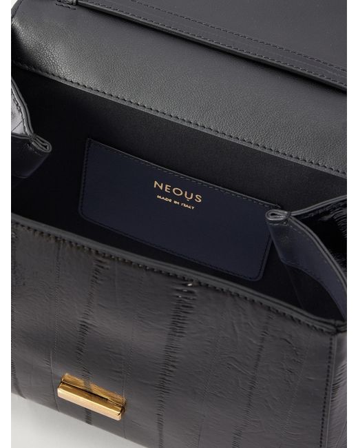 Neous Black Thala Eel-Effect Leather Shoulder Bag