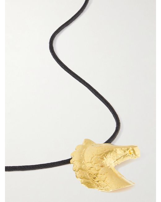 YSSO Blue Aethon-Plated And Cord Necklace