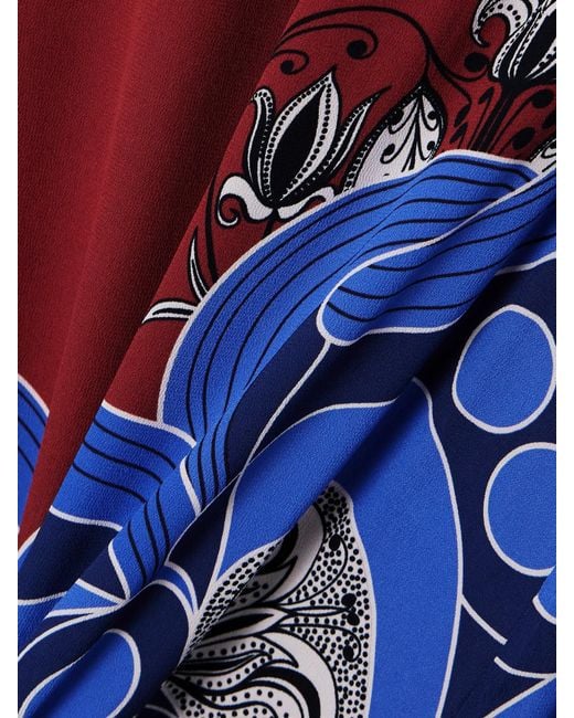 Borgo De Nor Blue Capucine Printed Crepe Maxi Dress