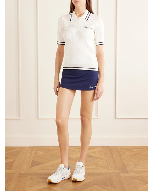 Sporty & Rich Blue Striped Jersey Tennis Skirt
