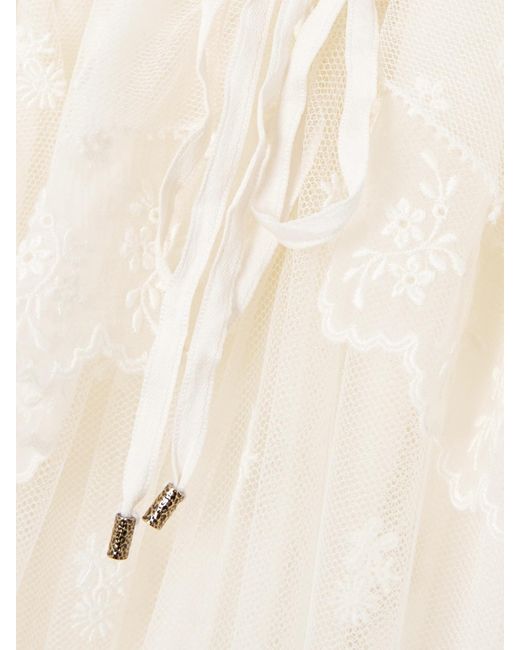 Chloé Natural Ruffled Lace Gown