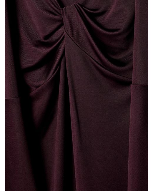 Dries Van Noten Purple Oberteil Aus Glänzendem Jersey Mit Twist-Details