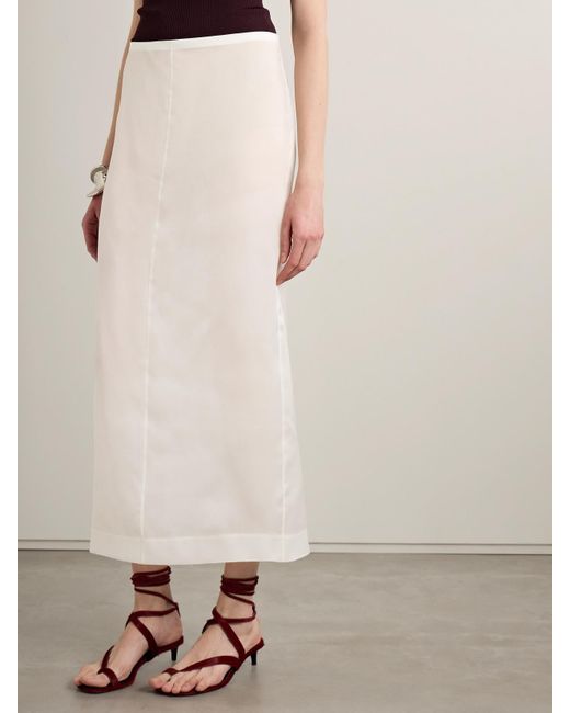 Khaite White Lalisa Silk-Organza Maxi Skirt