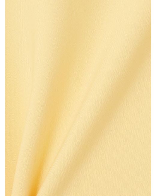 Oscar de la Renta Yellow Belted Wool-Blend Midi Dress