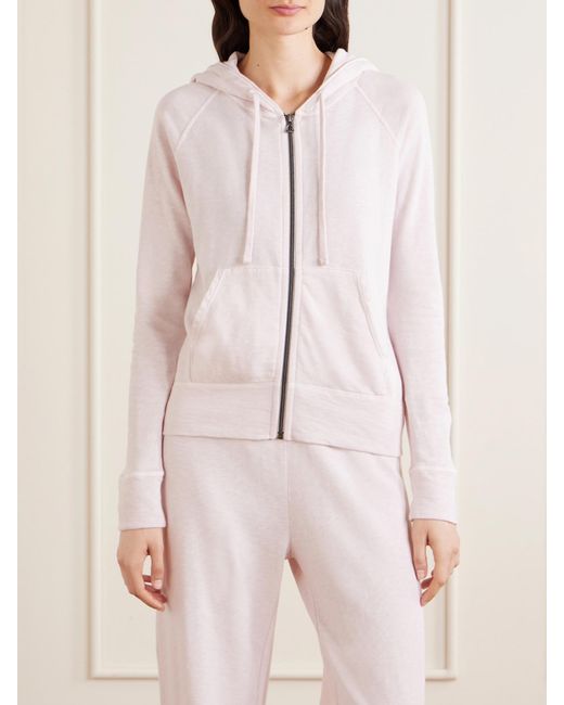 James Perse Pink Vintage French Cotton-Terry Hoodie