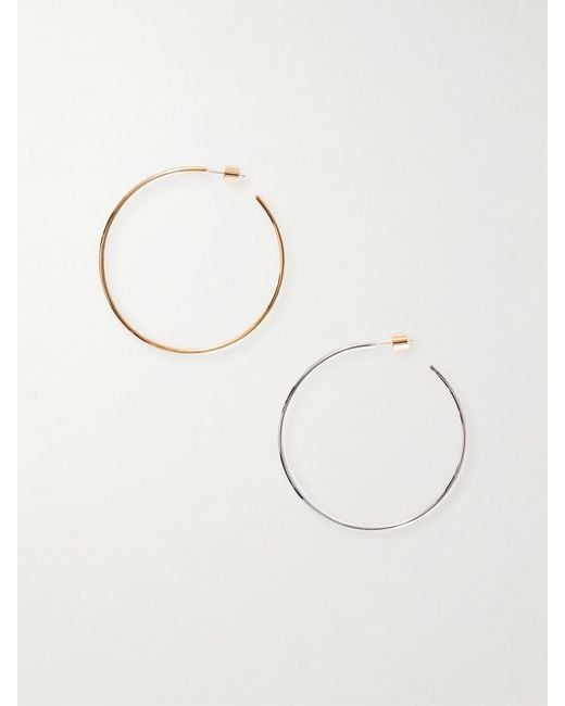 Jennifer Fisher Natural Thread And-Tone Hoop Earrings