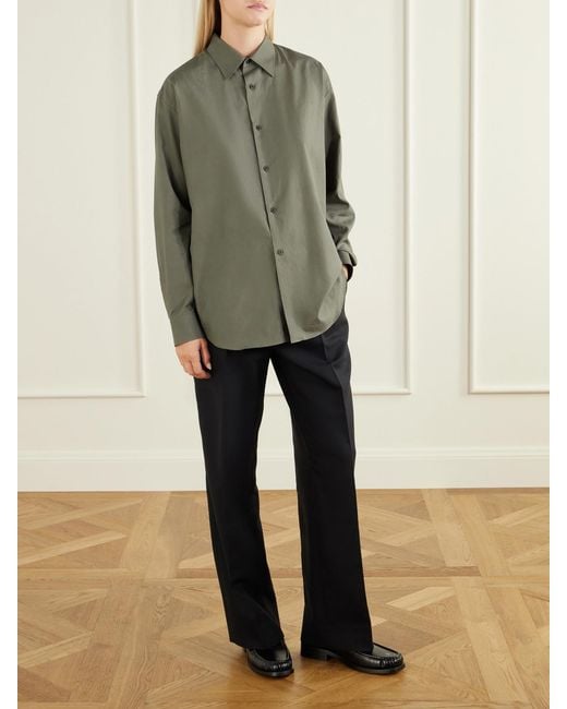 Auralee Green Cotton-Twill Shirt