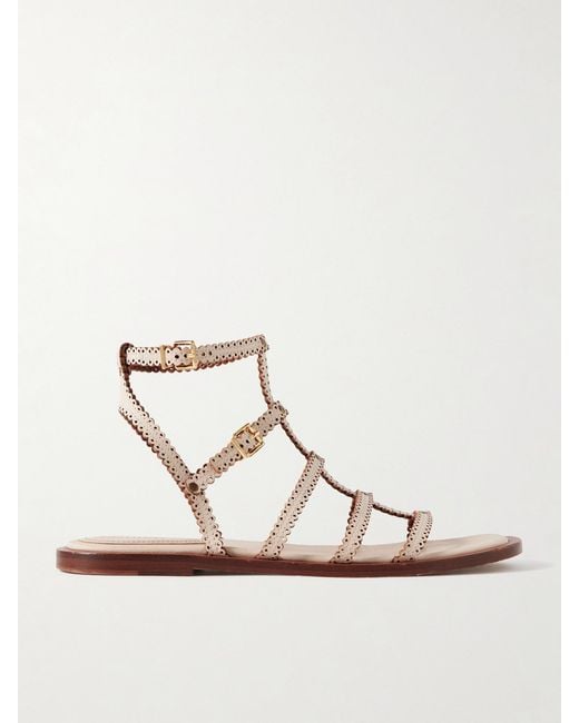 Zimmermann White Goldie Leather Sandals