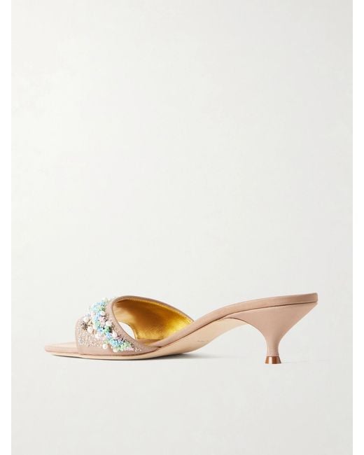 Tory Burch Natural Embellished 45 Sandals