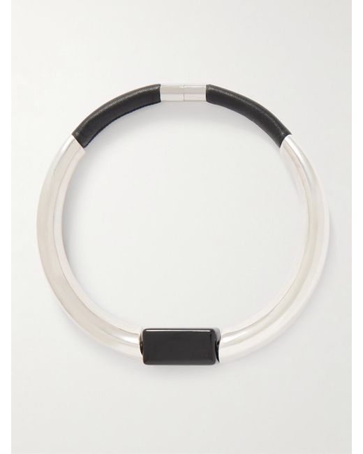 Isabel Marant White Kette Aus Leder Mit Harz Und Silberfarbenen Details