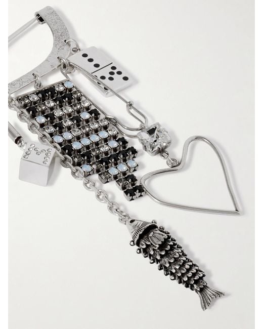 Isabel Marant White Abby Silberfarbene Brosche Mit Kristallen